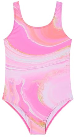 9Ewbob Maillot de Bain pour Fille Confort Une Pièc Adolescents Swimsuit Maillot de Bain Sportif à Séchage Rapide(C3)-006-Pink-7-8Y