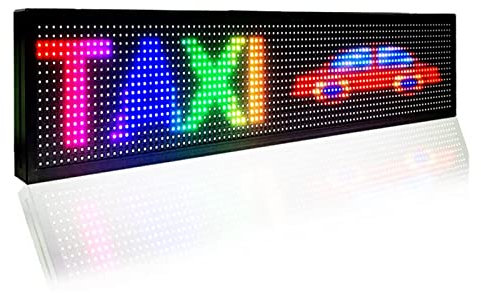 DMETE LED-Panel P10 RGB-LED-Scrolling-Anzeige 39 x 8 in digitaler Anzeigetafel Vollfarbiges elektronisches Scroll-LED-Schild, programmierbar über USB for Werbung für Auto, Bar, Hotel, LKW