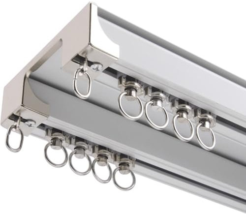 Decken-Doppelgardinenschiene für flexiblen Einsatz in Räumen, Küchen, Kinos und Wohnzimmern, Deckenschienensysteme mit doppelten Gardinenstangen