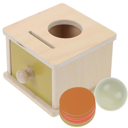 Yardwe Caja De Monedas De Juguete Montessori para Bebés Cajones, Tamaño Mediano, Desarrollo Motriz Fino, Aprendizaje De Permanencia del Objeto, Juguete Educativo Preescolar para Niños Pequeños