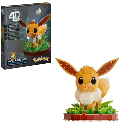 4D Build - Pokémon Evoli - detailreiches 3D-Puzzle aus hochwertigem Karton, 238 Teile, leicht zu Bauen, ab 12 Jahren