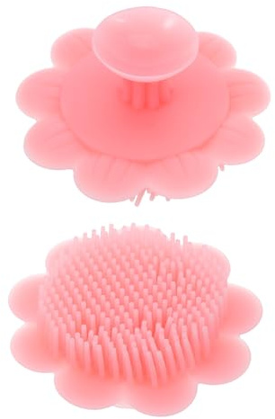 TOYZFRIENDY 2 St Silikonhårborste Hårbottenmassage Badhårsskrubber Babyschampoborste Babyborste Silikonschampoborste För Schampo Hårbottenborste Nyfödd Borste Rosa