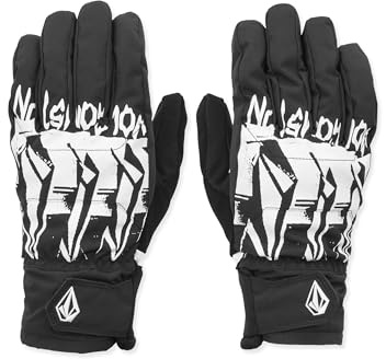 Volcom Nyle - Guantes de snowboard para hombre, impermeables, aislados, palma de agarre de silicona, estampado negro, talla XL