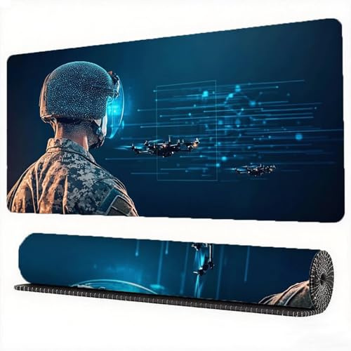 Musmatta Vetenskap och teknik Musmatta XXL 1200 x 600 x 3 mm Linje Musmatta Skydd Skrivbord Matta Halkfri Gummibas för Spelare, PC, Kontorsmaterial, Model762