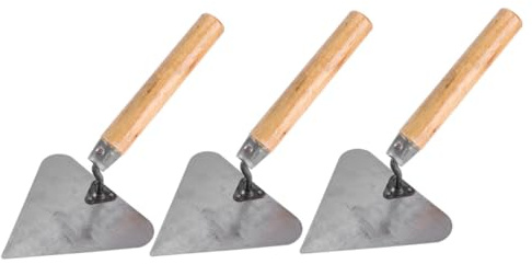 Kisangel 3 piezas Paletas de Triángulo para Construcción con Mango de Madera Herramientas Multiusos para Albañilería Alisador de Hormigón y Fratasadora de Mortero Nivelador de Ergónomico