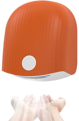 BESTXH Asciugamani Automatici, Asciugamani Professionali per Il Bagno, Asciugamani Elettrico Compatto Ad Aria, Asciugamani A Parete E Silenzioso, per Casa, Centri Commerciali,Arancia