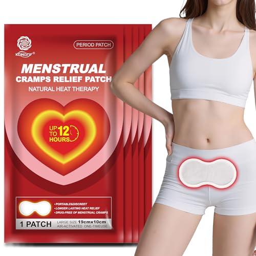 KONGDY Heat Patches for Menstrual Relief, Portable Period Cramp Relief Patches-5 Pcs Large Size Heating Patch for Lower Abdominal & Back Ache Heating Therapy
