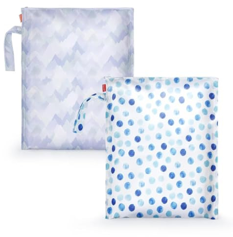 HECCEI Waterproof Wet Bag 2-Pack, Swim Bag for Baby Diaper Wet Swimwear | Reusable Travel Organiser Bag—Ideal for Beach, Gym, Pool and Wet Clothes