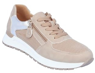 Ladies Dr Keller Wide E Fit Nubuck Look Trainer with Side Zip and Lace Up, Padded Ankle Collar with Cushioned Sock and Flexible Sole
