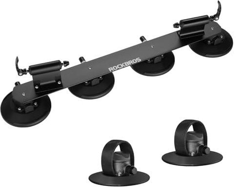 ROCKBROS Suction Cup Bike Rack for Car Roof Top Sucker Bike Rack Quick Release Aluminium Alloy Bike Carrier with Sucker for 2 Bike