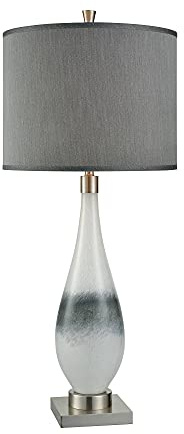 ELK Lighting D3516 Vapor Table Lamp, Brushed Nickel, Grey, White