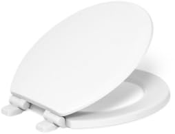 KOHLER 20455-0 Ridgewood Round Soft Close Toilet Seat, Quiet Close, Wood Toilet Seat, Home Essentials, White