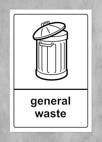 General Waste Recycling Sign - 1.2mm Rigid plastic 200mm x 150mm