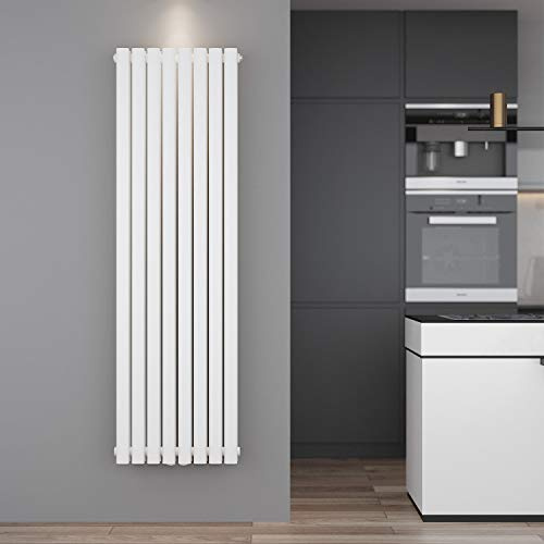ELEGANT Design Paneelheizkörper Röhren 1600 x 472 mm Weiß Doppellagig Badheizkörper Mittelanschluss Vertikal Röhren Heizkörper