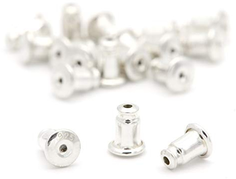 NaturSchatulle Ohrstecker Verschluss 100% Sterling Silber 925 I 2 Paar I Ohrstopper Basteln Selber Machen Pousetten Schmuckherstellung Ohrmutter