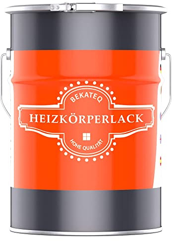 Radiatorlack vit 5 l – värmebeständig värmetålig värmelack, metallskyddslack, elementfärg hög täckning, låg lukt, lösningsmedelsfri, snabbtorkande, enkel bearbetning – Bekateq BE-903