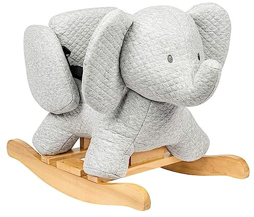 Nattou Schaukeltier Elefant Tembo, Baumwolle, 60 x 30 x 45 cm, Grau