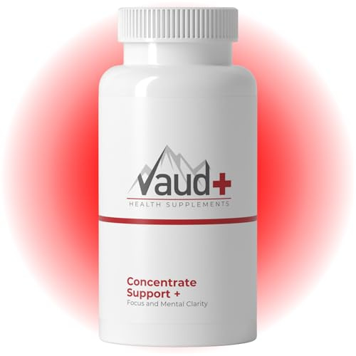VAUD L-Theanin Konzentration Formel – Bacopa, Rhodiola, Ginseng & Guarana | Komplex mit L-Theanin (220 mg), Bacopa Monnieri, Rhodiola Rosea, Panax Ginseng, Guarana & Vitamin B6 als P-5-P – 60 Kapseln
