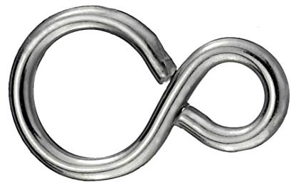 Masidef Nickel beschichtet S Haken 6-teilig, 27 mm Größe