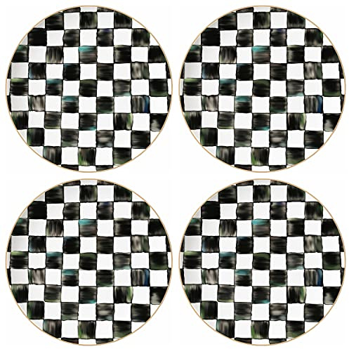 Black and White Bone China Wedding Plates Gold Rim Plates Dinnerware Christmas Serving Dishes Set Dessert Ceramic Plate (Color : 12Inch Charger Plate)