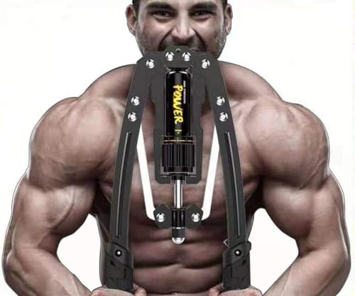 LEJIEYIN Barra Twister de Potencia Hidráulica Ajustable 10-200 kg, Doble Muelle Hidráulico para la Musculación de Pectorales y Hombros