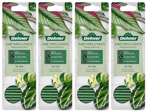 Dehner Düngestäbchen für Grünpflanzen, Spezialdünger, hochwertiger Dünger, NPK-Dünger, mit Langzeitwirkung, 4 x 30 Stück (120 Stück), mehr farbig