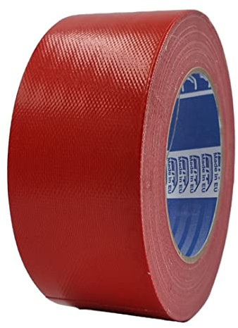 ACIT Cinta de tela súper 50 mm x 25 M, cinta de tela reforzada, Duct Tape, cinta de tela americana: reparaciones, fijación y embalaje de alta estanqueidad (Rojo)