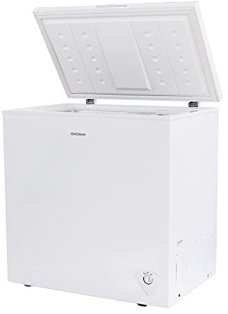 Statesman CHF198 Chest Freezer, 198 Litre, 77 cm Wide, 1x Freezer Basket, Adjustable Feet, Suitable for Outbuildings and Garages, Operates in Temperatures Down to -15ºC, White