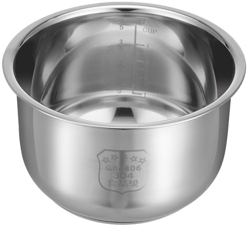 UPKOCH Marmite IntéRieure En Acier Inoxydable Pour Cuiseur à Riz 19.80x19.80x12.00cm AntiadhéSif, 2L
