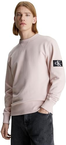 Calvin Klein Herren Badge Crew Neck J30j323426 Sweatshirts, Rosa (Sepia Rose), XXL