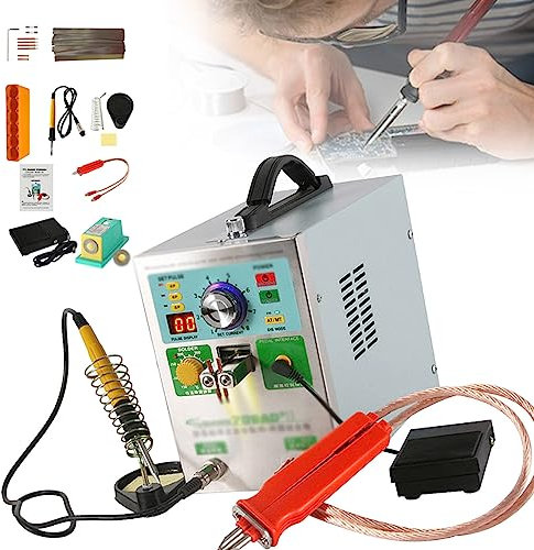 SACLMD Saldatrice Puntatrice per Batterie,Solid Saldatrice a impulsi con condensatore ad accumulo di energia a Batteria,Mini Attrezzatura