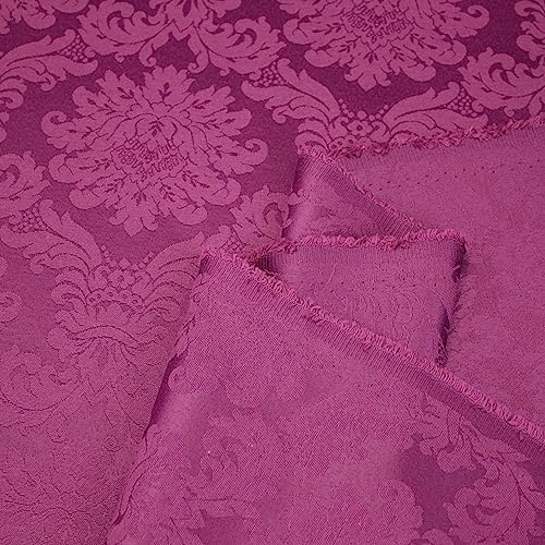 DAMASCO DE BROCADO VICTORIANO TAPICERÍA Y MODA SERIE MALAKA, ANCHO 280cm (1 METRO, CARDENAL)