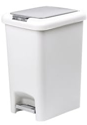 Casa & Casa Fairmont Poubelle à pédale, moderne et élégante, 10 L, pour cuisine, salle de bain, chambre à coucher, bureau, finition extérieure anti-traces de doigts, poubelle rectangulaire en
