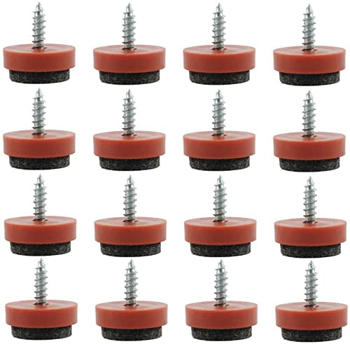 XYWHPGV 16pcs Screw Felt Gliders Furniture Pad Nails Screw-In Slider 16 mm/5/8 Inch Diameter for Wooden Table Desk Leg Feet (B2744 cc254 5e721 Adcee F1ebb E58b7