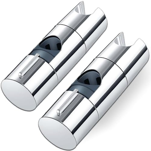 2-Pack Verstellbarer Duschkopfhalter Ersatz für Slide Bar Universal 19-25MM Duschkopfhalter Ersatz für Slide Rail Duschkopf, verchromt, einfache Installation