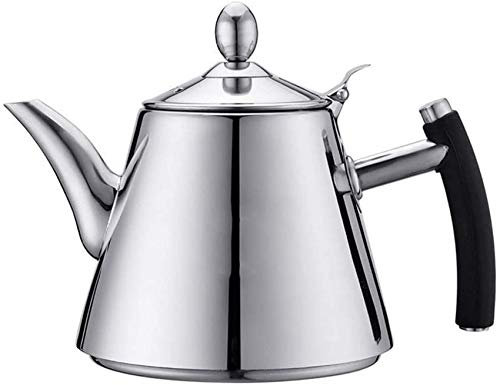 Hervidor de acero inoxidable grueso 304 de fondo plano, hervidor pequeño, cocina de inducción, estufa eléctrica, hervidor hervido, tetera de agua, tetera de burbujas de té, 1,5 L, pesa rusa
