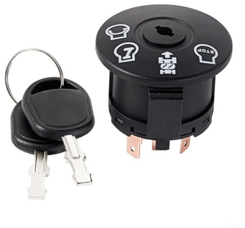 193350 Interrupteur d'allumage avec 2 clés 4 positions 7 bornes pour Craftsman LT1000 LT2000 LT3000 tracteur tondeuse à gazon