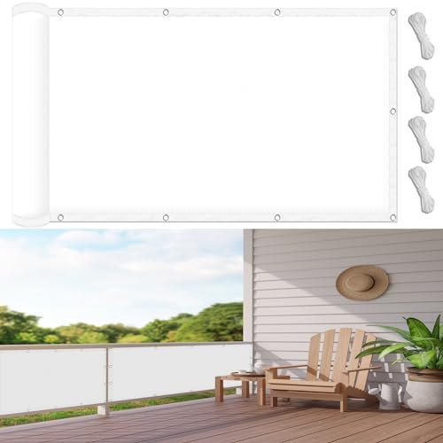 Sonnenschutz Markise 2.6 x 3.2 m,(Nach Mass) Markisenstoff 98% Uv Schutz Wasserabweisend, Sonnenschutz Baldachin Balkon Schattenspender,Für Terrasse Garten, Weiß