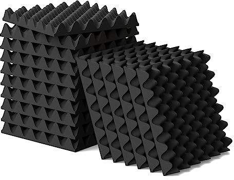 6 Pack 1.5X12X12 Acoustic Foam, Sound Proof Egg Crate Foam(Most Soundproofing Design), Upgraded Acoustic Panels, Fire-Retardent Sound Proof Foam Panels for Walls, Doors, Sound Foam Made by WVOVW