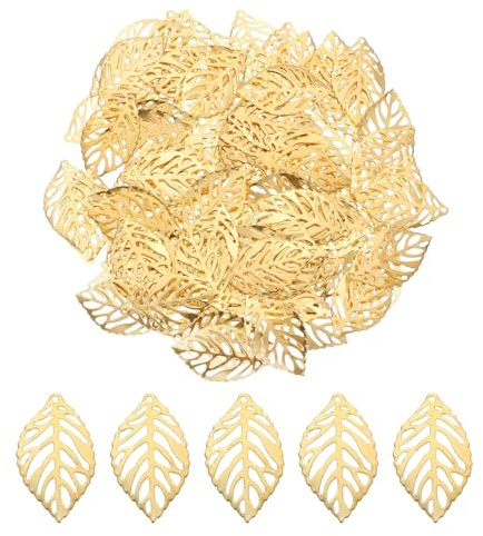 QUARKZMAN Hohl Anhänger Blatt Legierung durchbohrt Baum Blatt Metall Baum Blätter für Herstellen Selbermachen Ohrring Halskette Haarnadel Haar Clip Kleidung