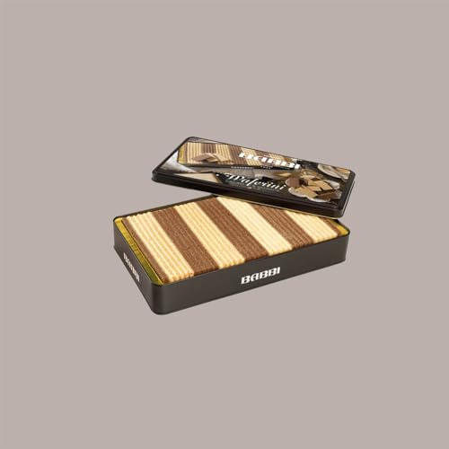 BABBI Waferini Piccoli Piaceri, Assortimento di Wafer alla Vaniglia e Cacao, Confezione Regalo in Latta, 250g, 105 Pezzi Lucgel