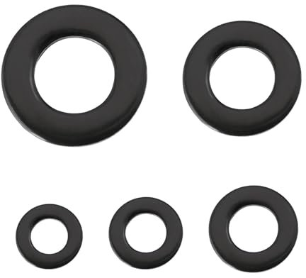 The Lord of the Tools Lot de 50 Rondelles Rondes en Acier Inoxydable 304 Joint Plat pour Voitures Meubles Ustensiles de Cuisine Bâtiments Vis Et Boulons Noir (M4 M5 M6 M8 M10)