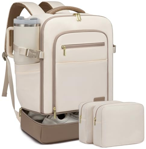 LOVEVOOK Handgepäck Reiserucksack mit separatem Schuhfach, 50L Rucksack Damen Groß mit Nass- und Trockenfach, Travel Backpack Kofferrucksack Carry On Luggage für Trip Reise