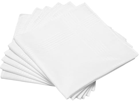 WY LIGHTING LEVEL 6 pañuelos blancos de algodón suave para hombre