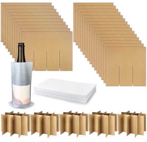 5 Sets Glass Dividers for Moving Boxes Packing for Glassware Dish Packing Boxes Cardboard Dividers with 20pcs Foam Pouches Fits 16x12x12 Inch Box Box Not Included