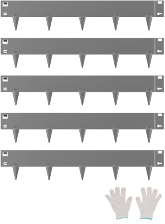 VEVOR Bordure de Jardin en Acier, Lot de 5, Bordures Paysagères en Métal, 990x181 mm, Résistante à Rouille, Installation Simple, Bandes Pliables pour Séparateur de Chemin de Cour, Pelouse, Gris Foncé