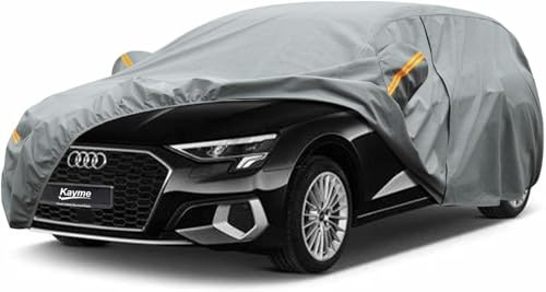 Kayme Robustes Autoabdeckung Wasserdicht Atmungsaktiv Passend für Audi A3 Sportback(1996-2025), Vollgarage Autoplane für Sonne Staub Schutz, Auto Abdeckplane Faltgarage Abdeckung(3-7 Tage liefern)