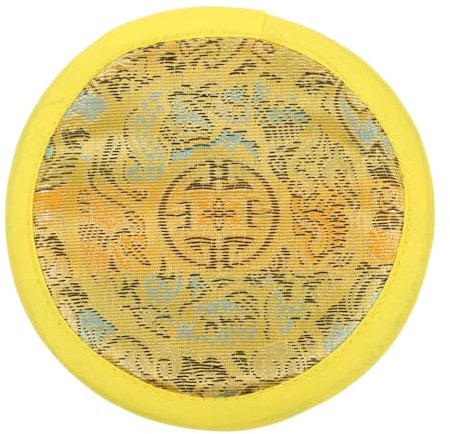 TOYANDONA Handgenähtes Tibetisches Klangschalenkissen Gelb Buddhistische Schalenunterlage Praktisches Singen Klangschalenpad Nepal Stoffkissen Zubehör