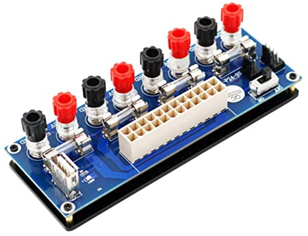 Placa Adaptadora de Alimentación ATX 20p/24p PCB Azul | Conector de 20 Pines, Terminal de Salida de 24 Pines, Gran Fiabilidad y Prevención de Cortocircuito