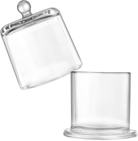 Kichvoe Tarro de Dulces Pequeño Tapa de Vidrio 210Ml de Cristal Mantequera de Vidrio para Decoración de Hogar Uso Cafeterías Almacenamiento de
